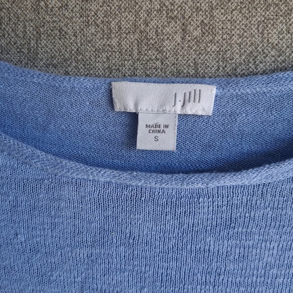 Blue J. Jill Linen Shirt 3/4 Sleeves Lightweight Summer Clean Girl Timeless - Picture 3 of 6